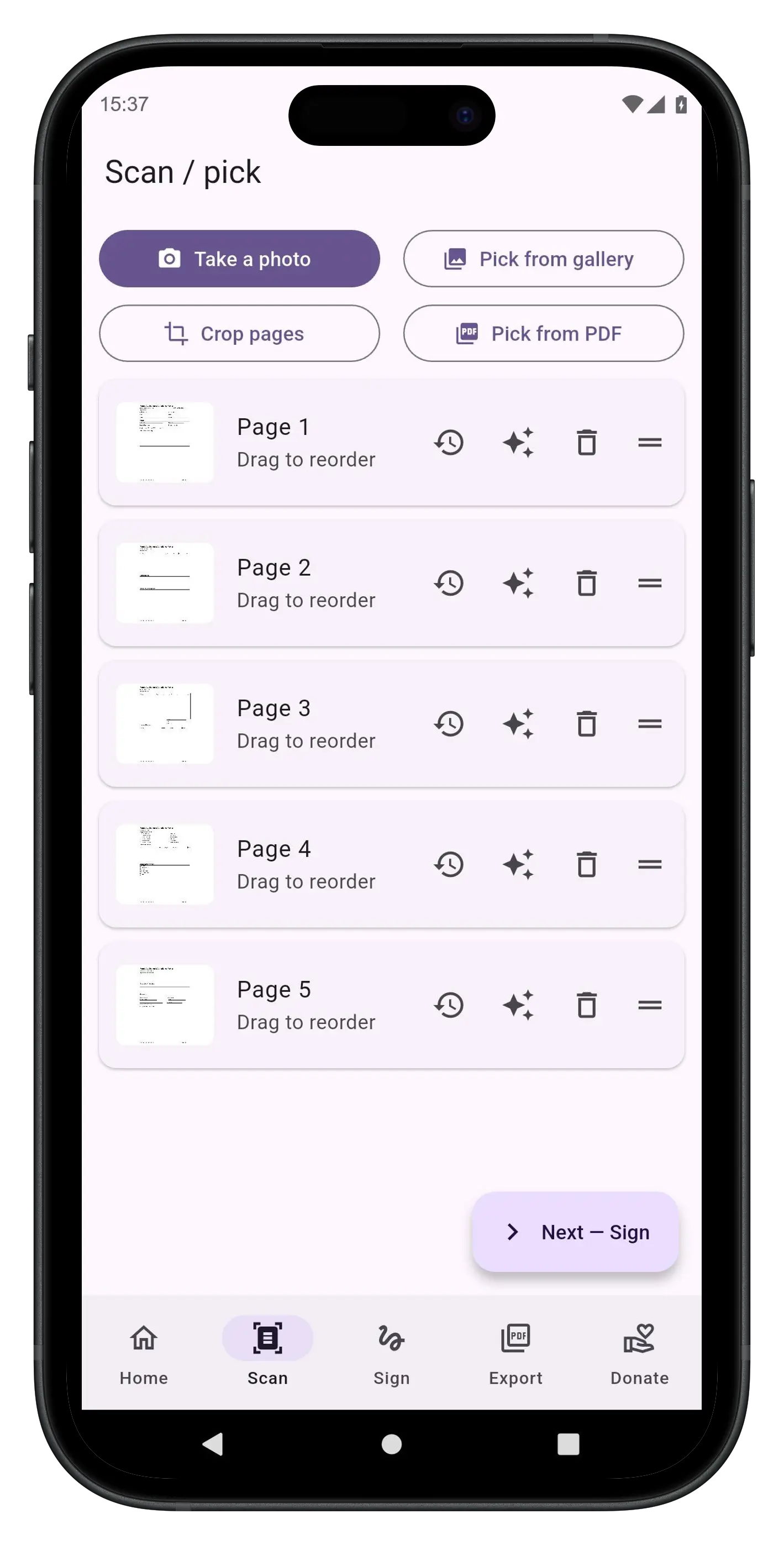scan screen